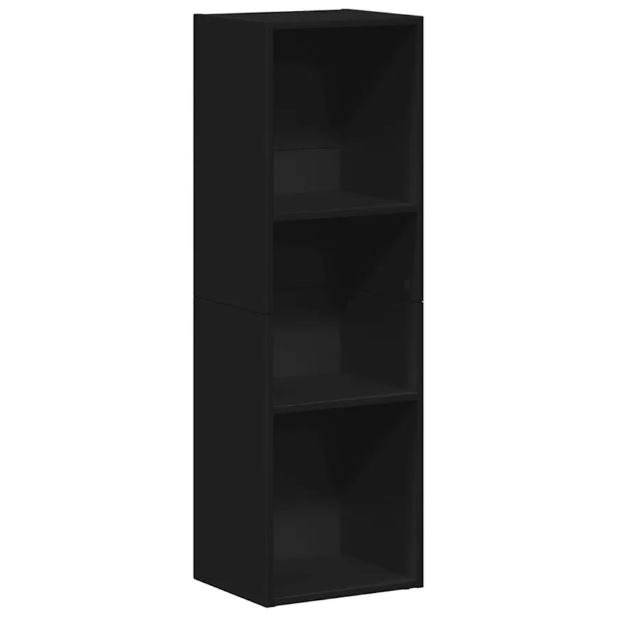 Bibliothèque/Meuble TV noir 36x30x114 cm bois d'ingénierie - 2