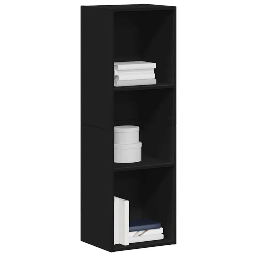 Bibliothèque/Meuble TV noir 36x30x114 cm bois d'ingénierie - 3
