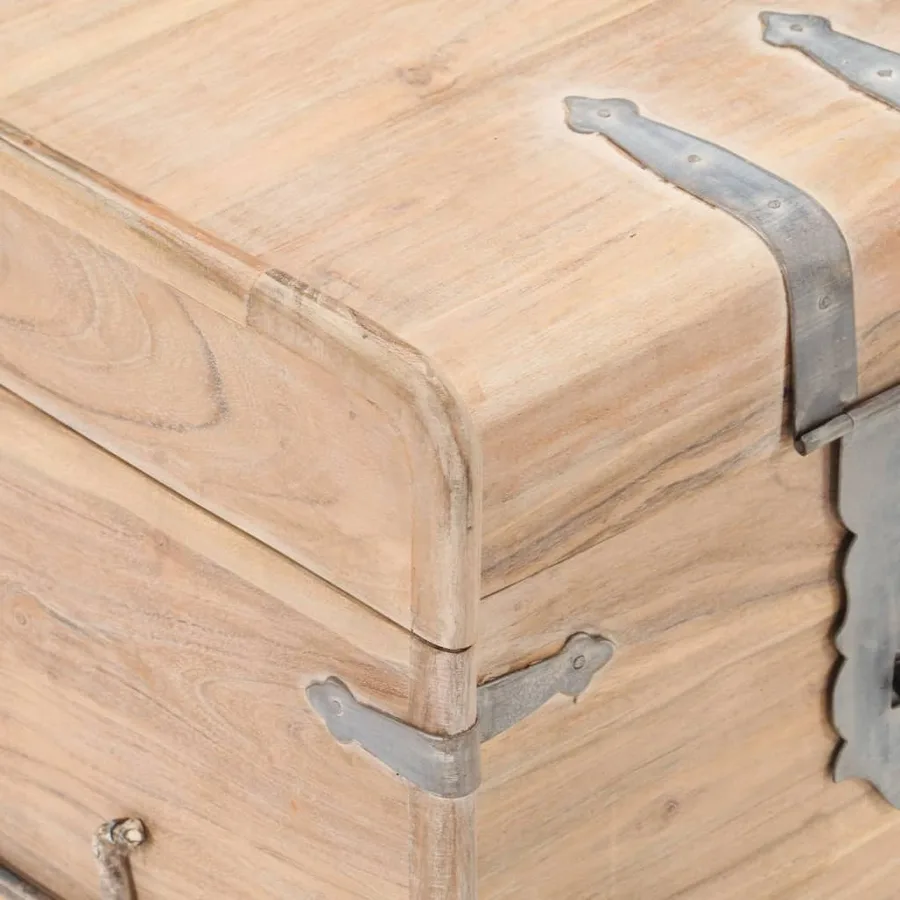 Coffre 40x40x40 cm Bois d'acacia solide - 7