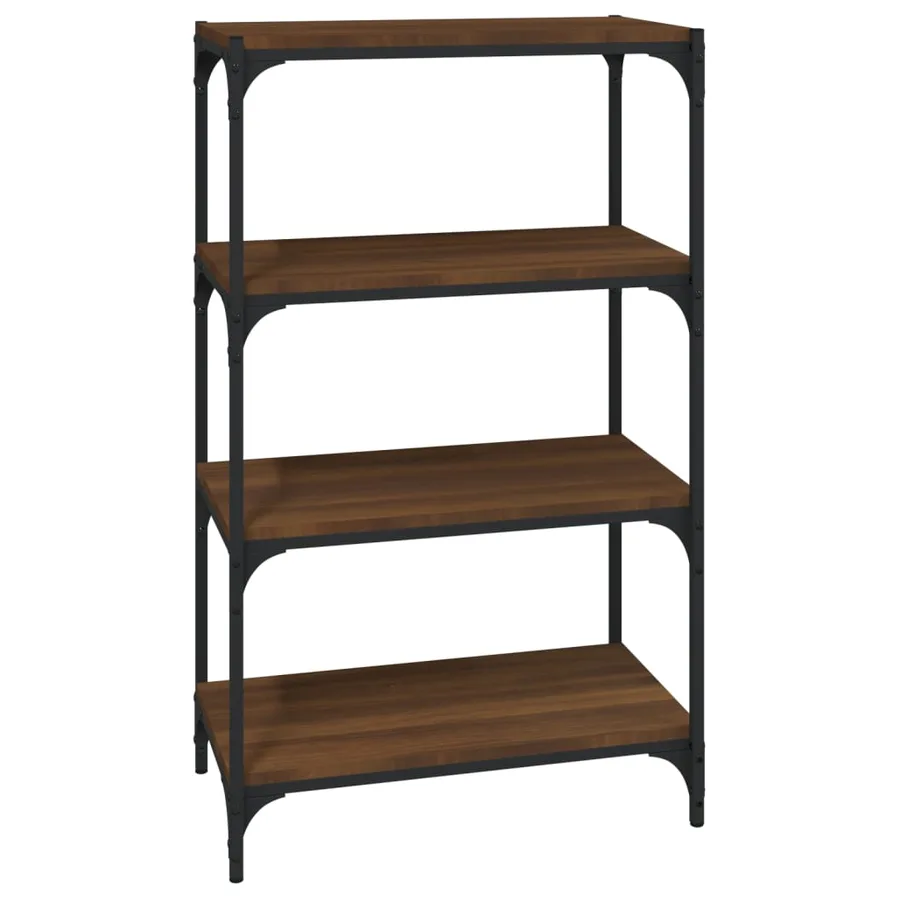 Bibliothèque Chêne brun 60x33x100 cm Bois d'ingénierie et acier - 2