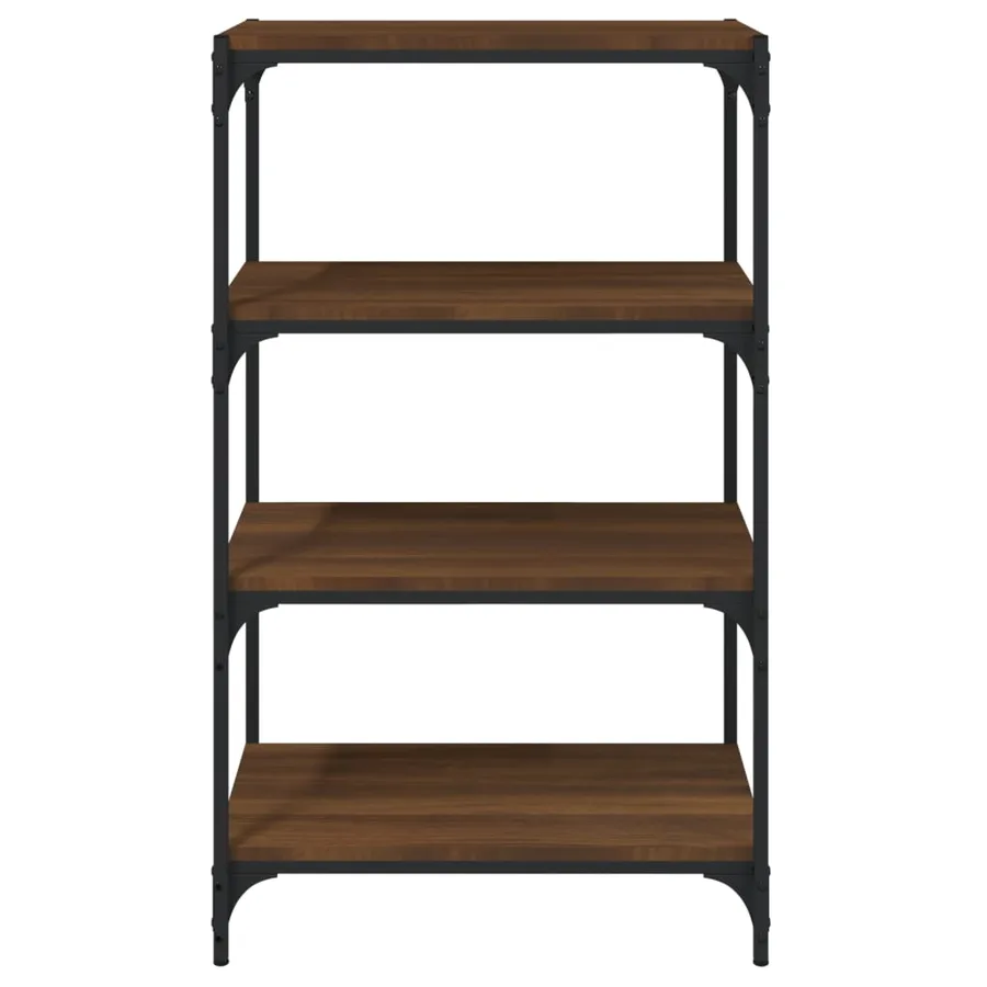 Bibliothèque Chêne brun 60x33x100 cm Bois d'ingénierie et acier - 5