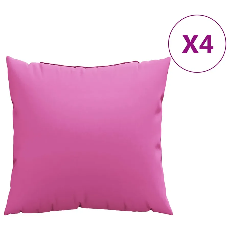 Coussins Éparpillés 4 pcs Rose 50 x 50 cm Tissu en Polyester - 3