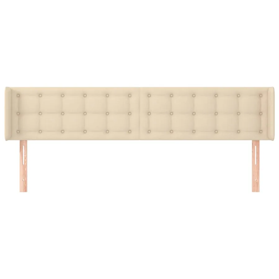 Tête de lit avec oreilles Crème 163x16x78/88 cm Tissu - 3