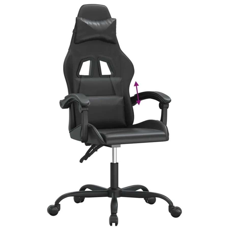 Chaise de jeu Noir Similicuir - 7