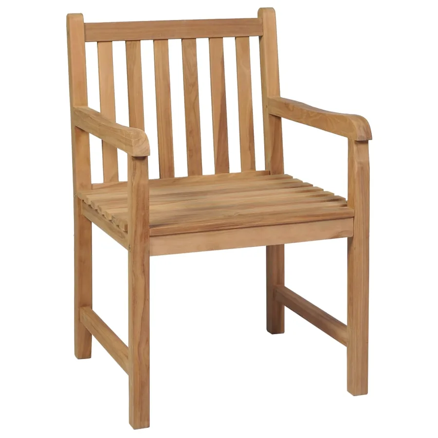 Chaises de jardin lot de 2 avec coussins bordeaux Teck massif - 4