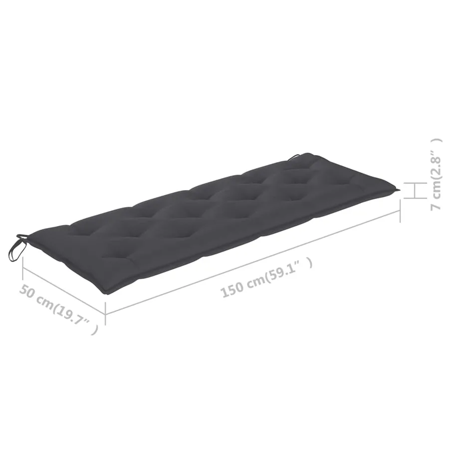 Banc de jardin 3 places avec coussin 150 cm Bois d'eucalyptus - 12