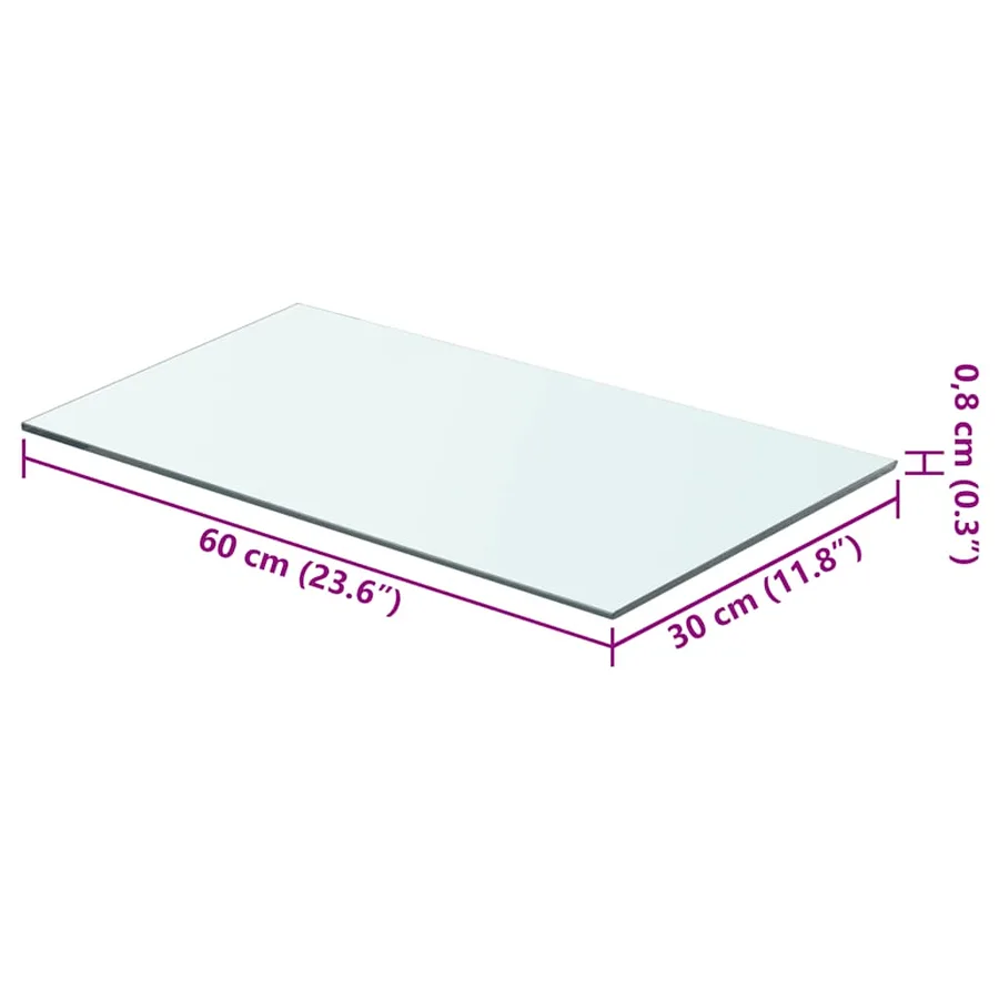 Panneaux d'étagère 2 pcs Verre Transparent 60 x 30 cm - 4