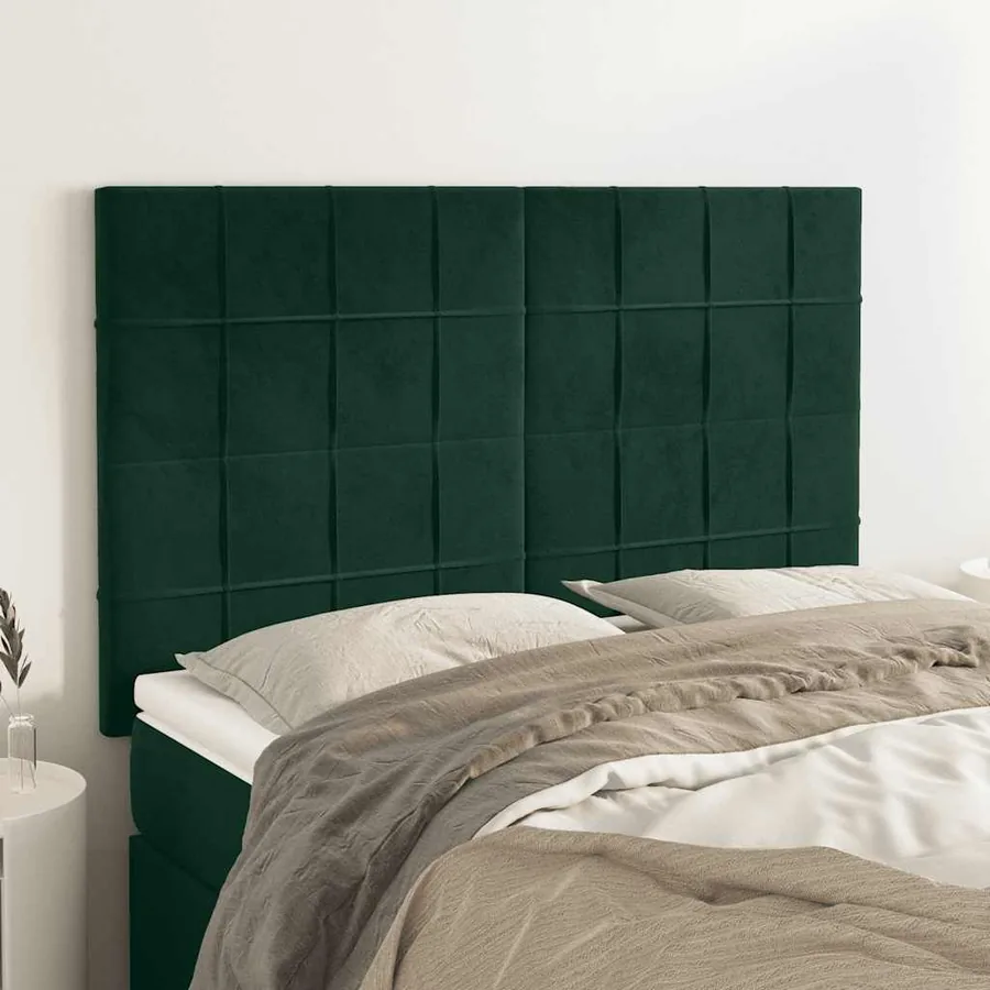 Tête de lit Vert foncé 144 x 5 x 118/128 cm Velours