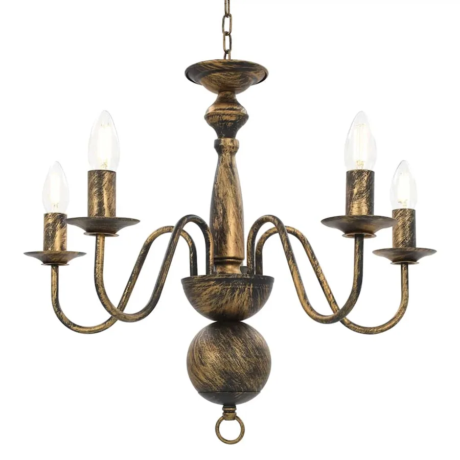 Lustre Noir antique 5 ampoules E14 - 3