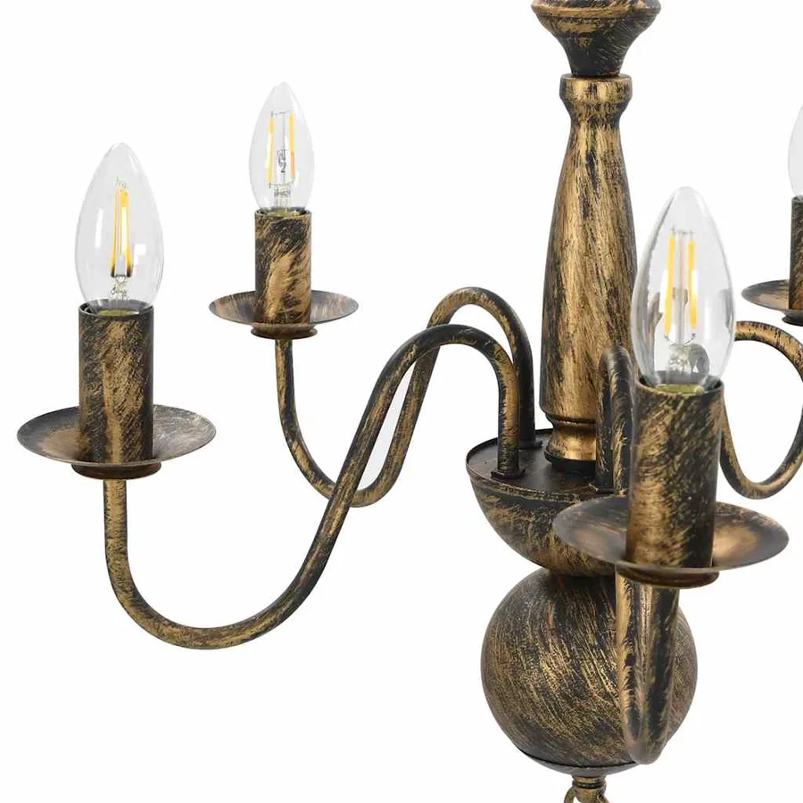 Lustre Noir antique 5 ampoules E14 - 4