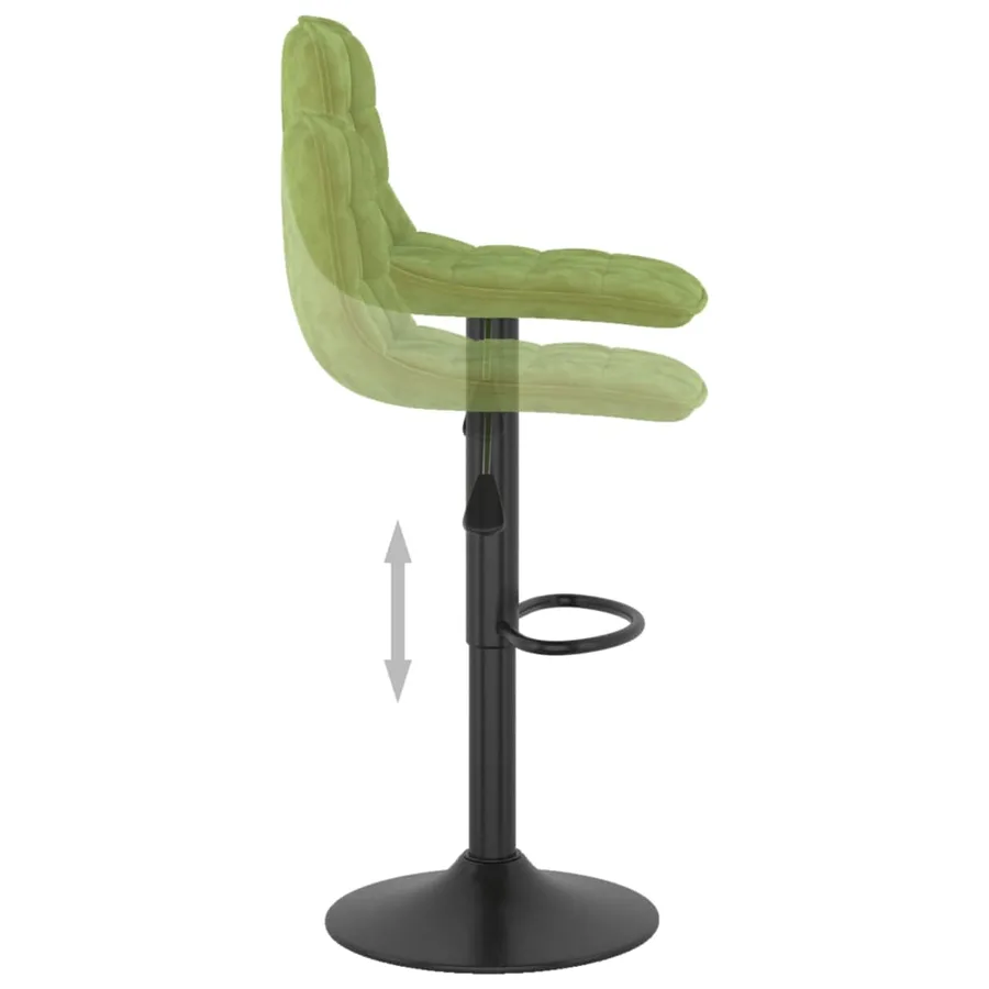 Tabourets de bar lot de 2 vert clair velours - 7