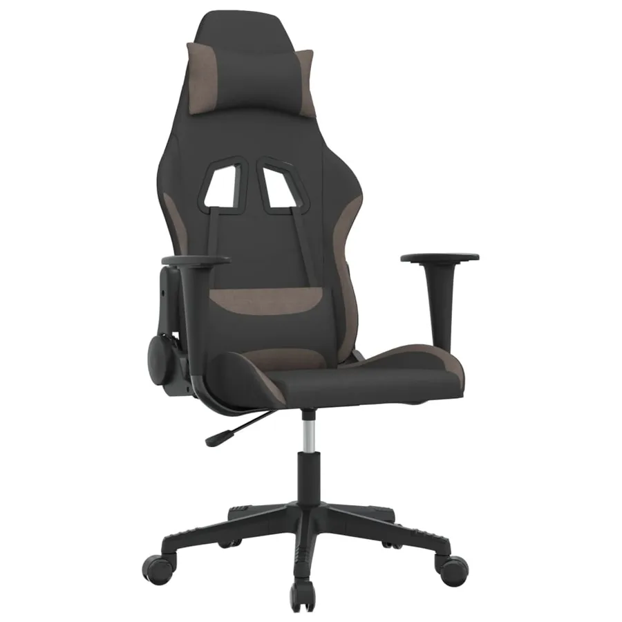 Chaise de jeu Noir et taupe Tissu - 2