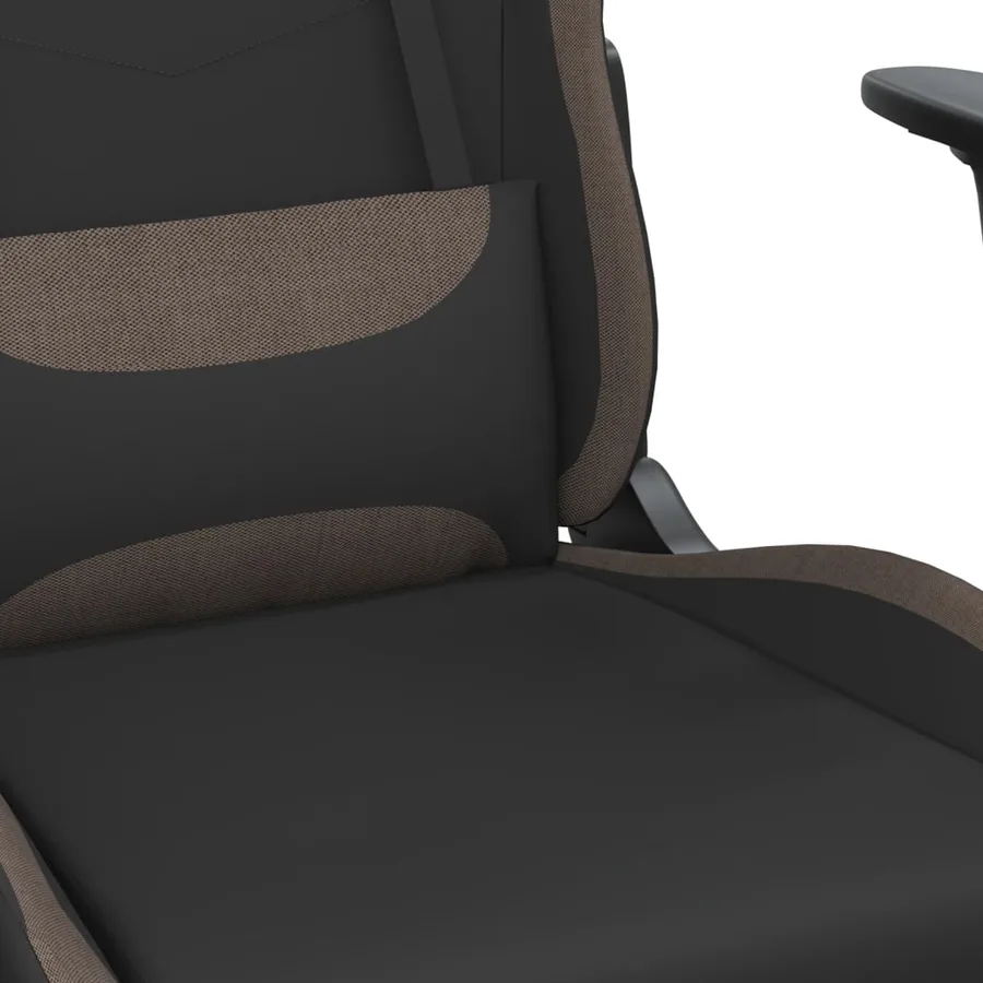 Chaise de jeu Noir et taupe Tissu - 8