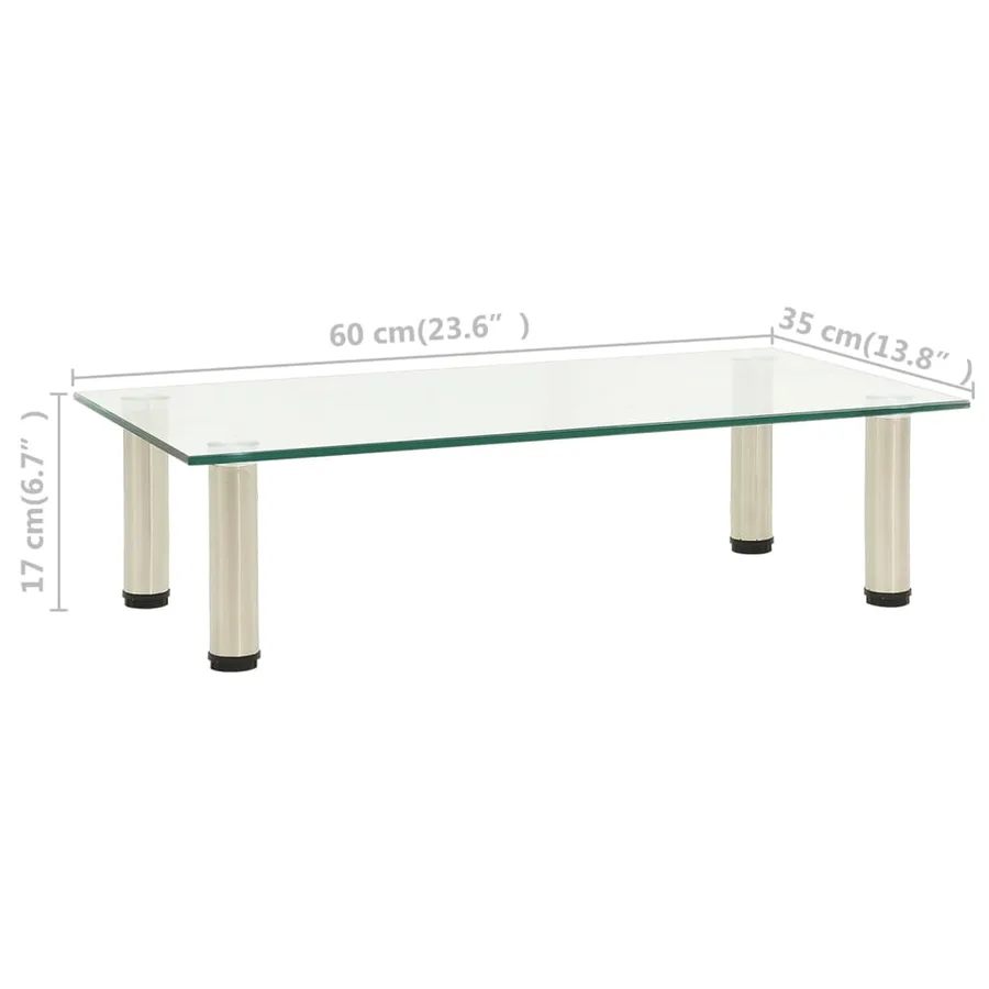 322763 vidaXL TV Stand Transparent 60x35x17 cm Tempered Glass - 5