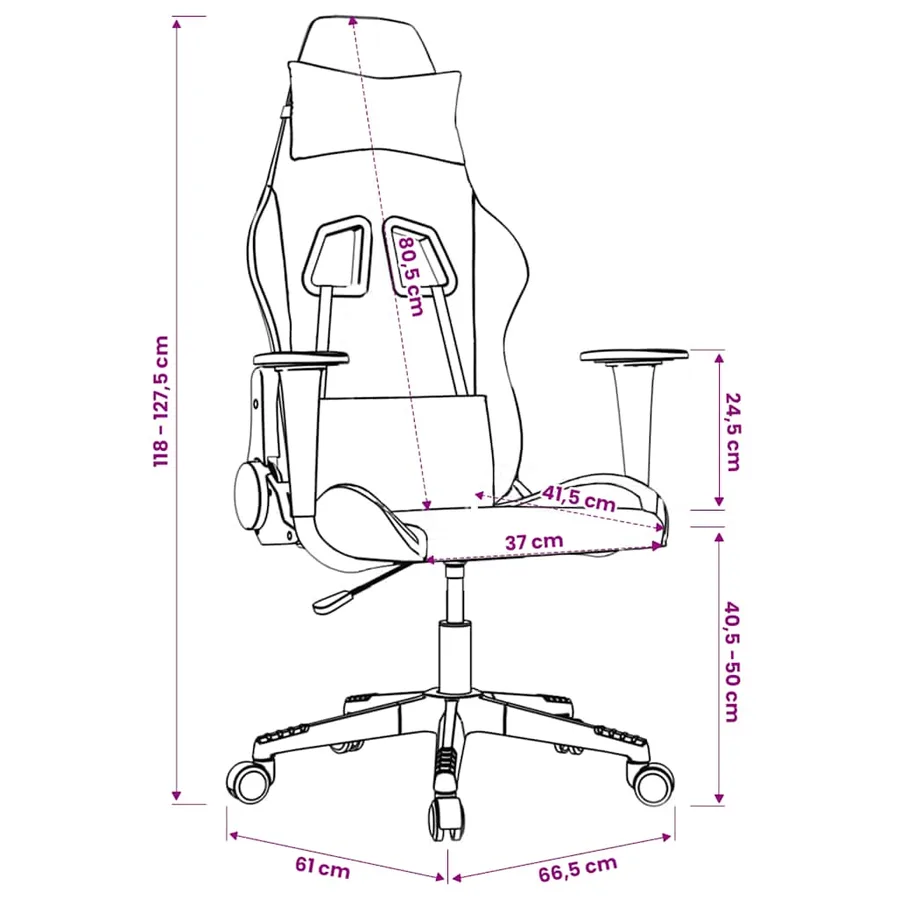 Chaise de jeu de massage Noir et gris Similicuir - 15