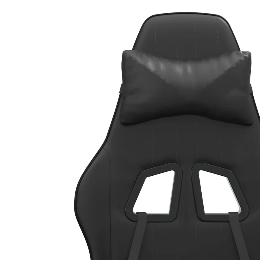 Chaise de jeu avec repose-pied Noir Similicuir - 12