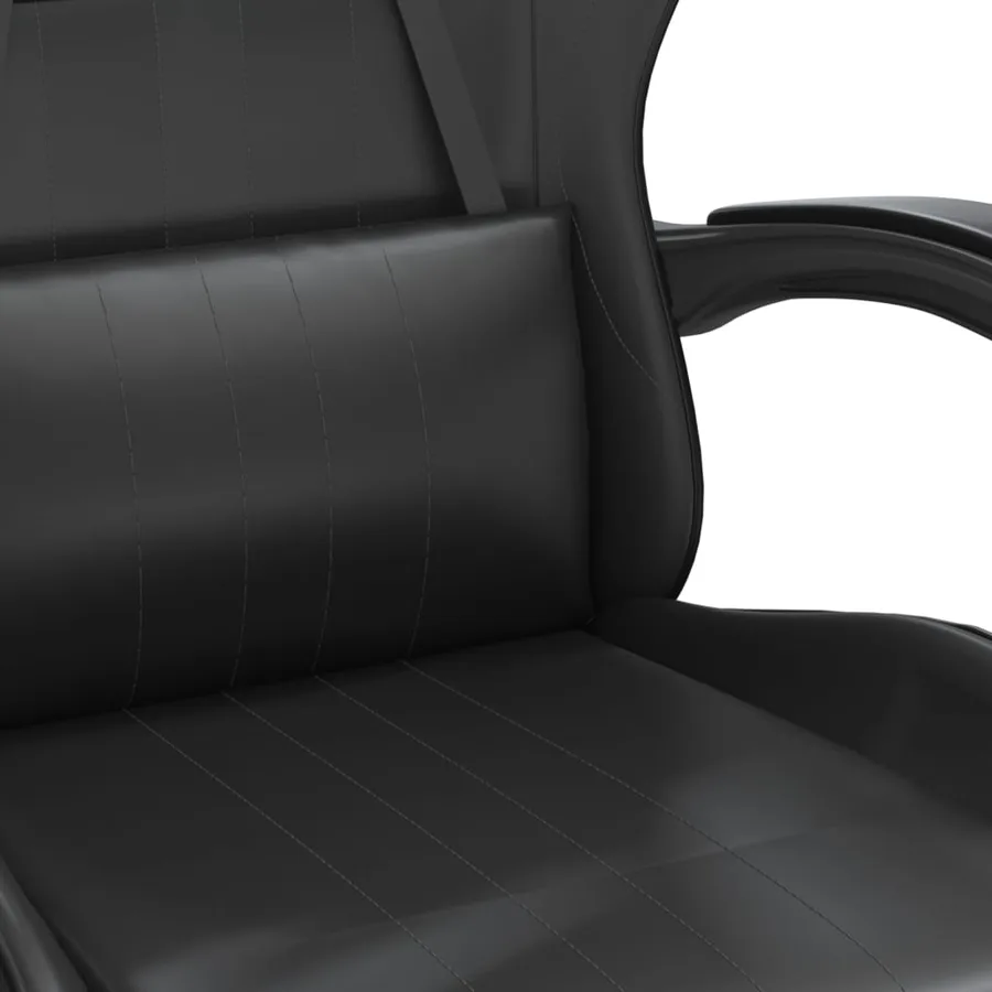 Chaise de jeu avec repose-pied Noir Similicuir - 9