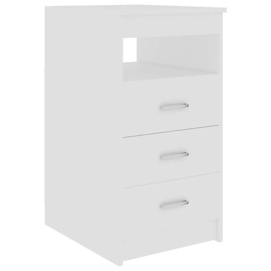 Armoire à tiroirs Blanc 40x50x76 cm Bois d'ingénierie - 2