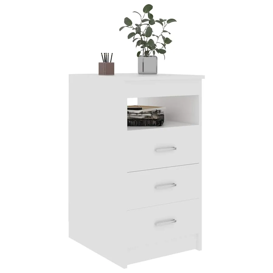 Armoire à tiroirs Blanc 40x50x76 cm Bois d'ingénierie - 3
