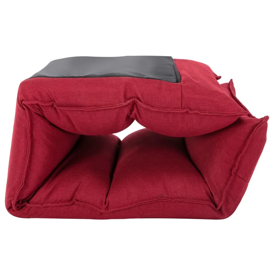 Chaise pliable de sol Rouge bordeaux Tissu - 7
