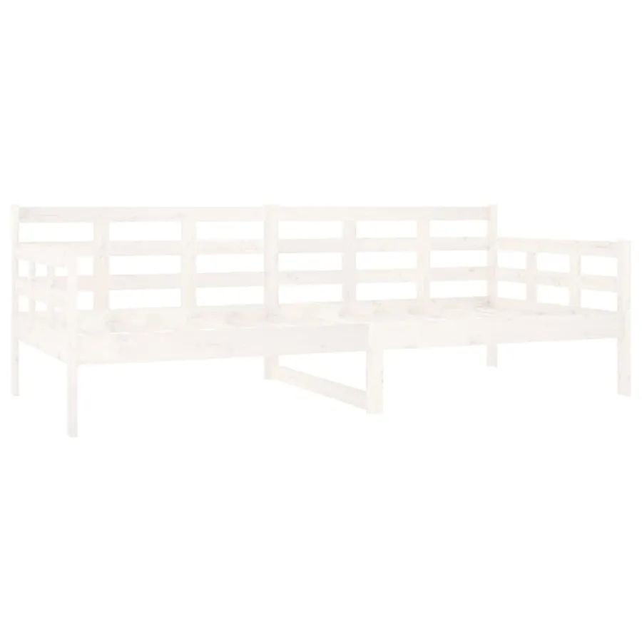 Lit de jour sans matelas blanc bois de pin massif 90x200 cm - 7