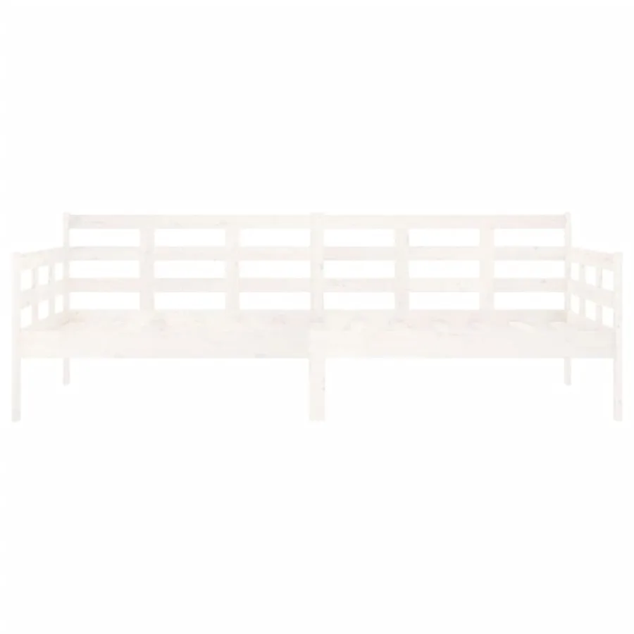 Lit de jour sans matelas blanc bois de pin massif 90x200 cm - 8