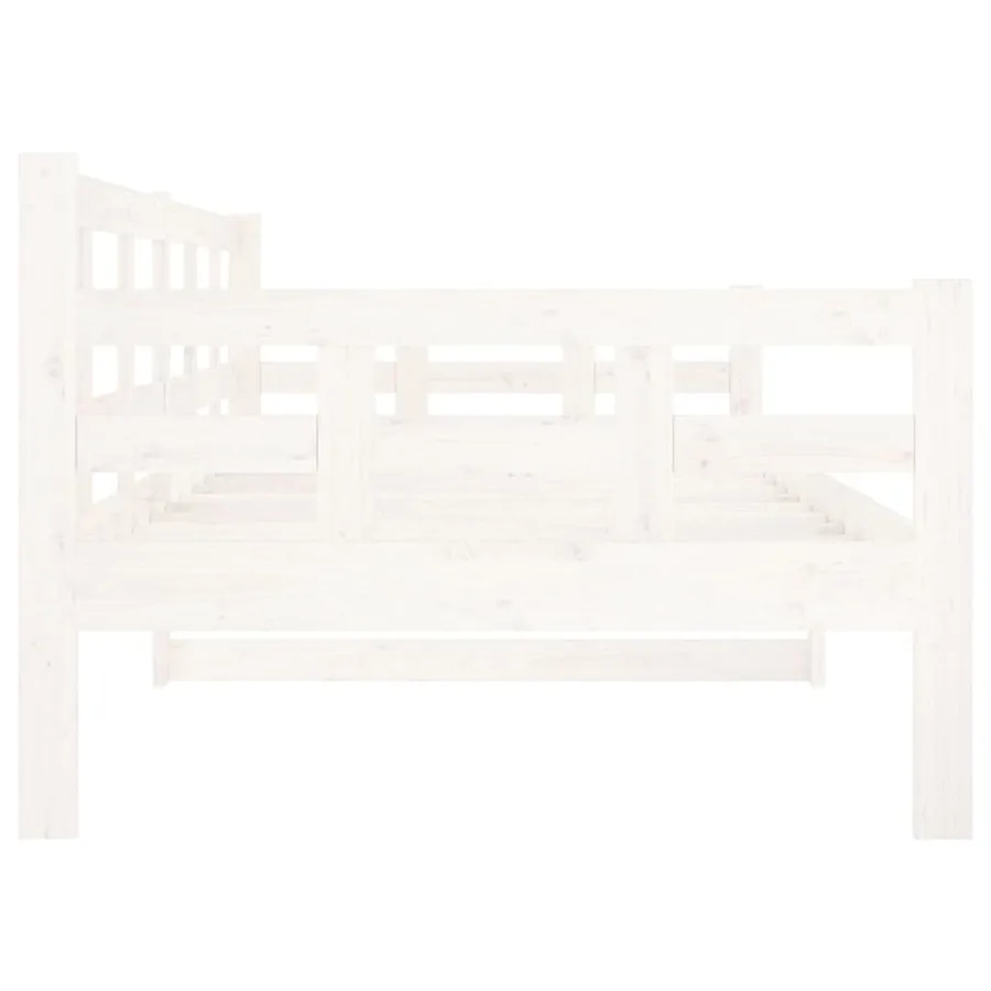 Lit de jour sans matelas blanc bois de pin massif 90x200 cm - 9