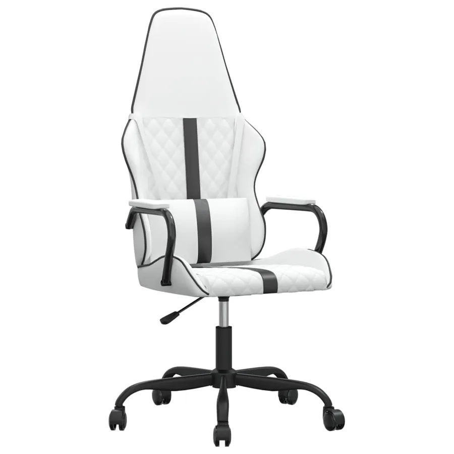 Chaise de jeu de massage Noir et blanc Similicuir - 2