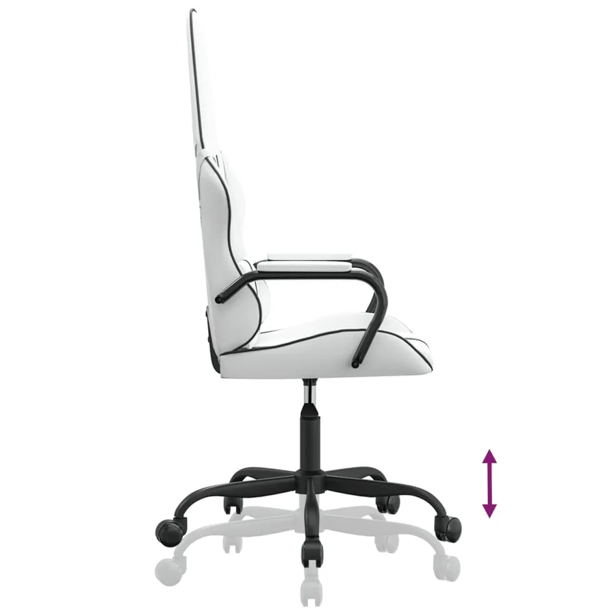 Chaise de jeu de massage Noir et blanc Similicuir - 6