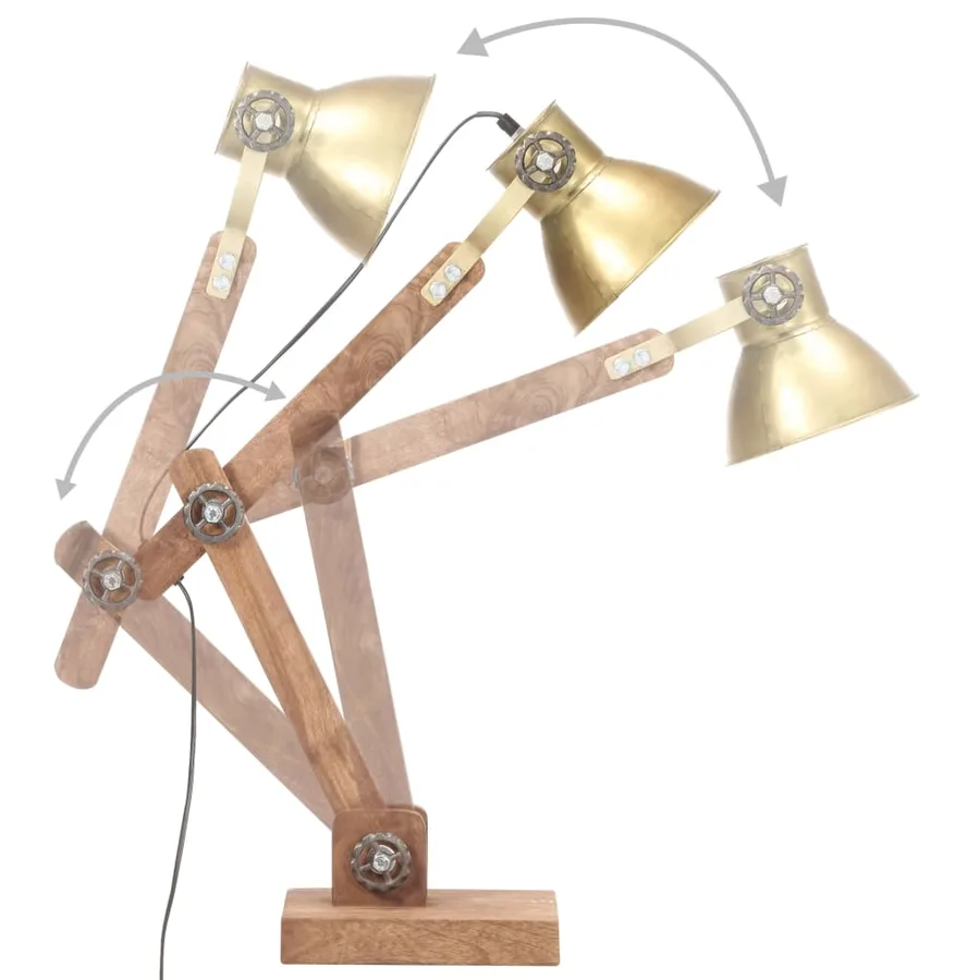 Lampe de bureau industrielle Laiton Rond 58x18x90 cm E27 - 10