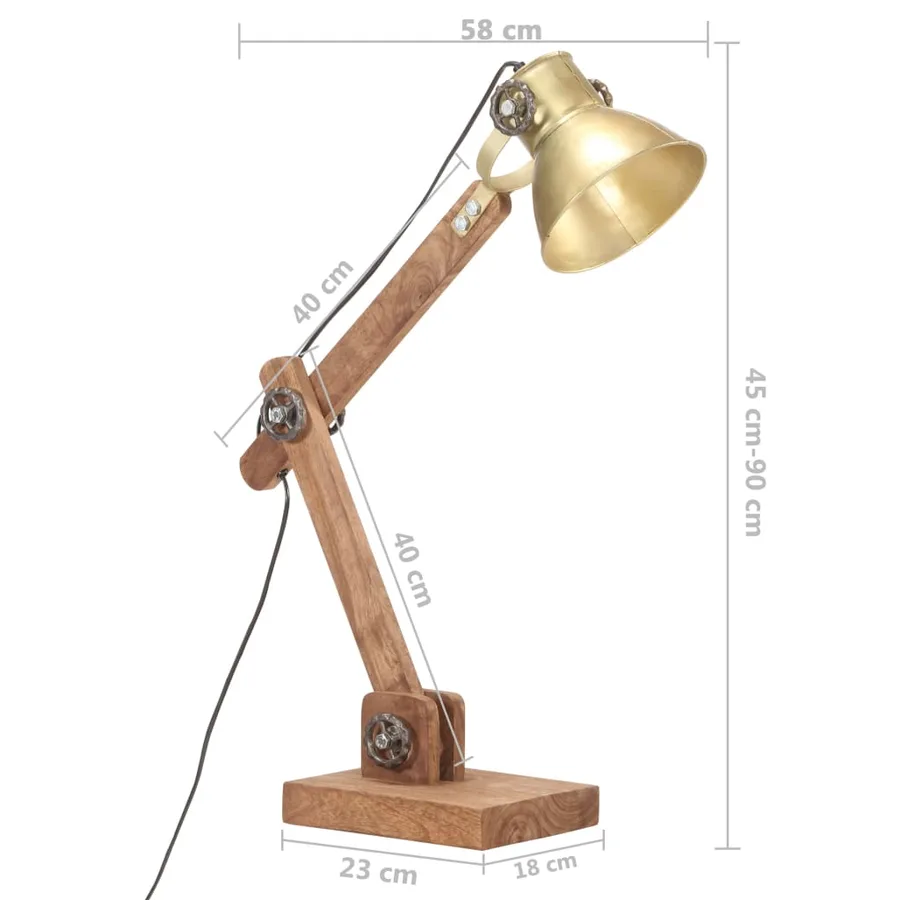Lampe de bureau industrielle Laiton Rond 58x18x90 cm E27 - 11