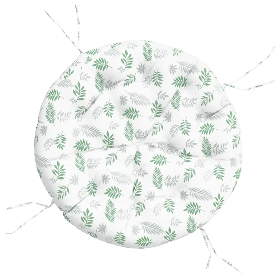 Coussin rond à motif de feuilles Ø 100 x11 cm tissu oxford - 2