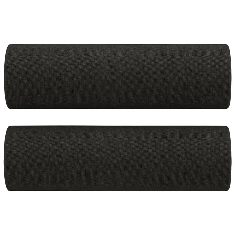 Coussins décoratifs lot de 2 Noir Ø15x50 cm Tissu - 2