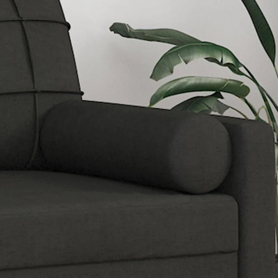 Coussins décoratifs lot de 2 Noir Ø15x50 cm Tissu - 5