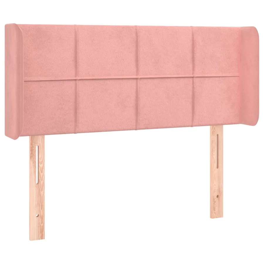Tête de lit avec oreilles Rose 93x16x78/88 cm Velours - 2