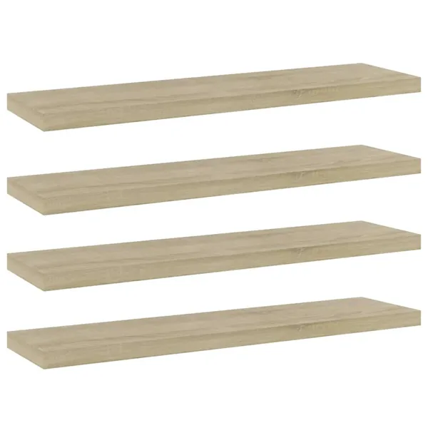 Panneau de bibliothèque 4 pcs chêne sonoma bois d’ingénierie