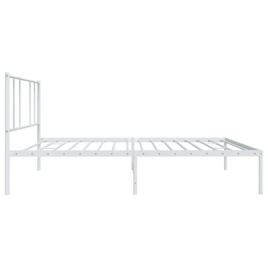 Cadre de lit métal sans matelas avec tête de lit blanc 75x190cm - 7