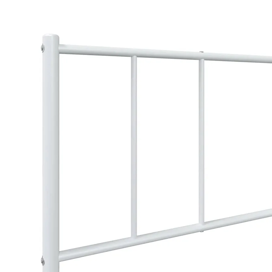 Cadre de lit métal sans matelas avec tête de lit blanc 75x190cm - 9