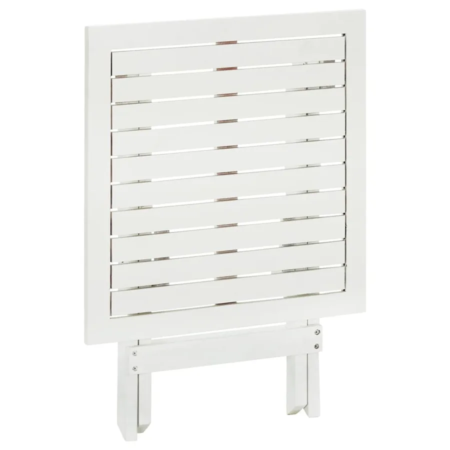 Table de bistro Blanc 46x46x47 cm Bois d'acacia massif - 4