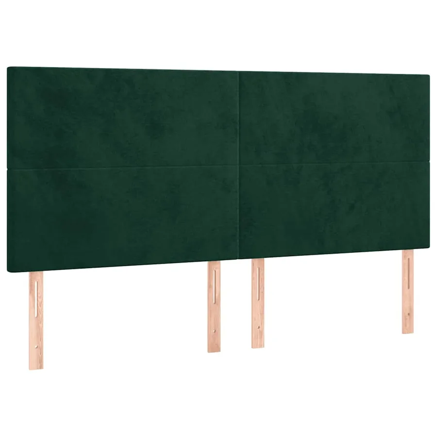Tête de lit à LED Vert foncé 160x5x118/128 cm Velours - 4