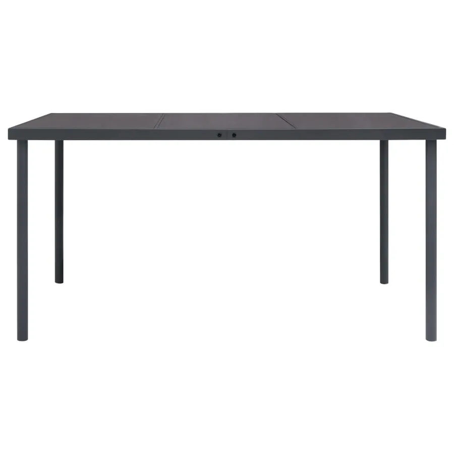 Table à dîner d'extérieur Anthracite 150x90x74 cm Acier - 2