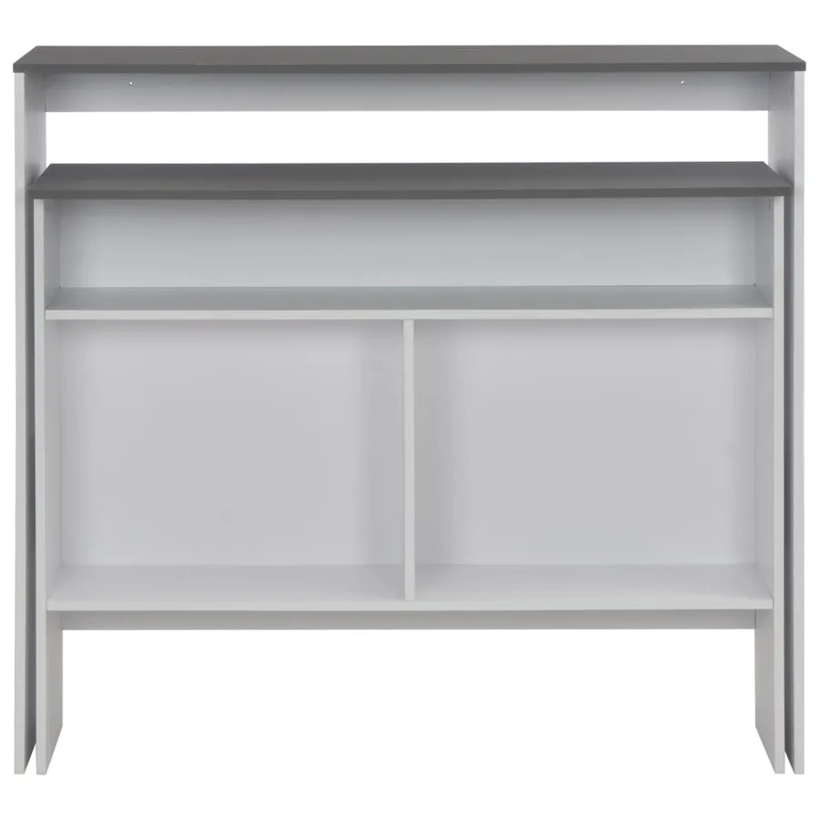 Table de bar avec 2 dessus de table Blanc et gris 130x40x120 cm - 4