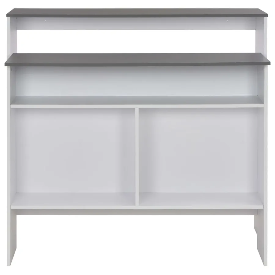 Table de bar avec 2 dessus de table Blanc et gris 130x40x120 cm - 5