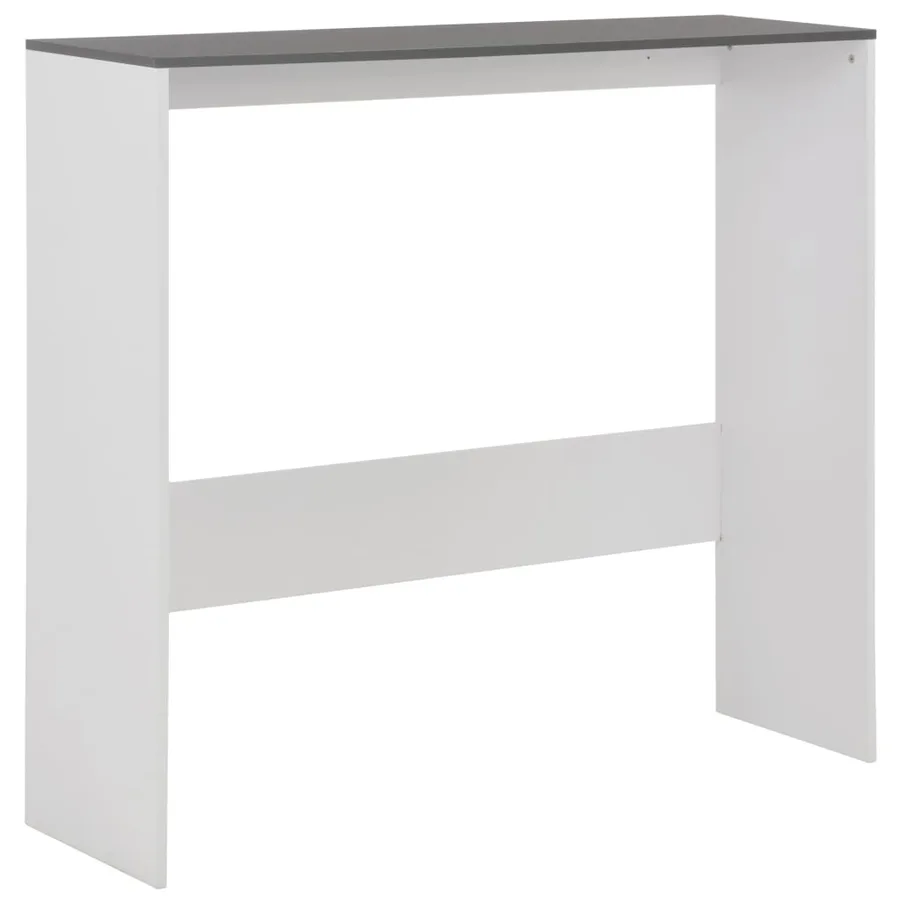 Table de bar avec 2 dessus de table Blanc et gris 130x40x120 cm - 7