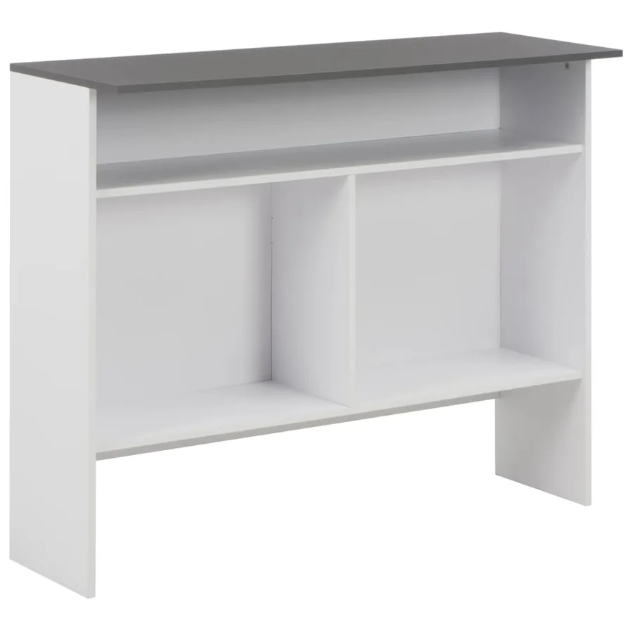 Table de bar avec 2 dessus de table Blanc et gris 130x40x120 cm - 8