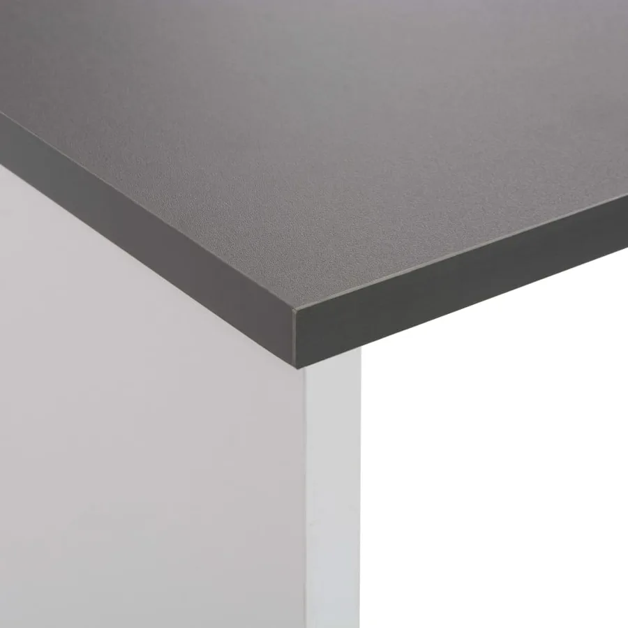 Table de bar avec 2 dessus de table Blanc et gris 130x40x120 cm - 9