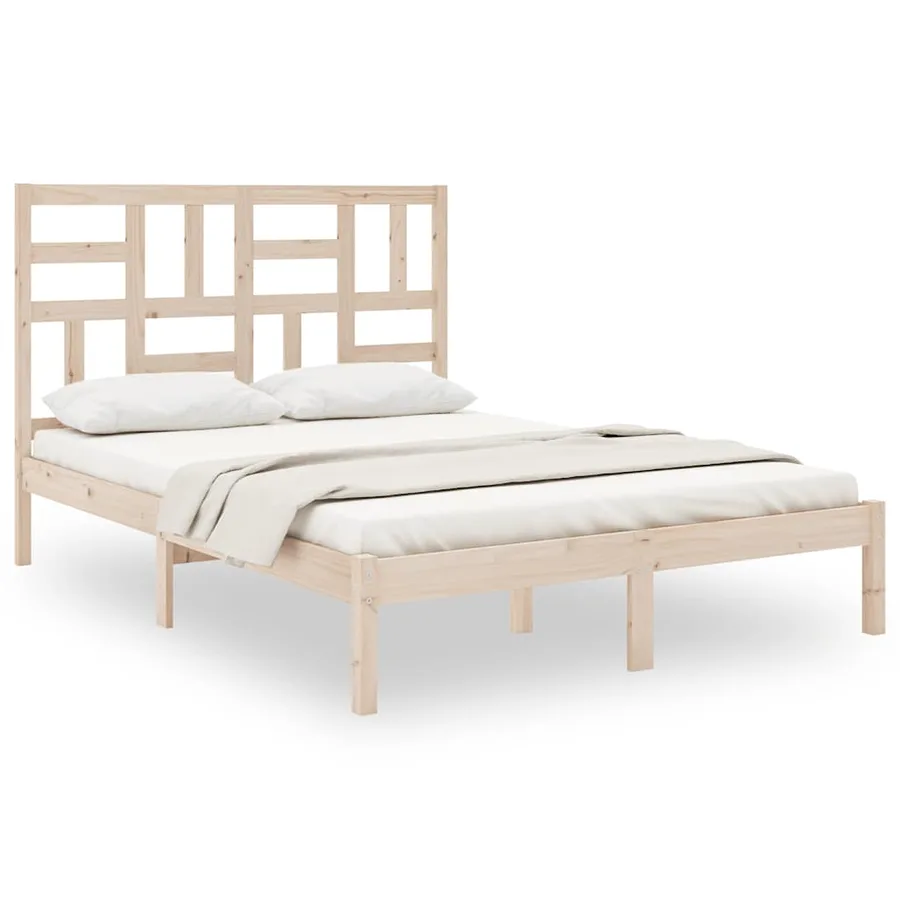 Cadre de lit sans matelas bois massif 140x200 cm - 2