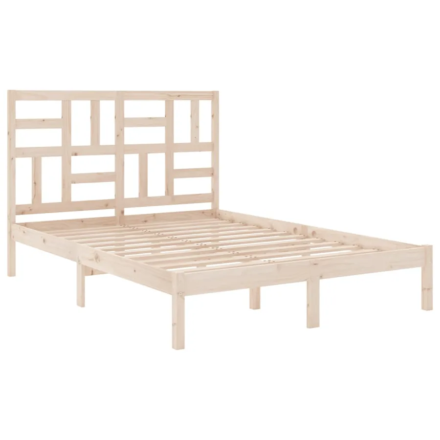Cadre de lit sans matelas bois massif 140x200 cm - 4