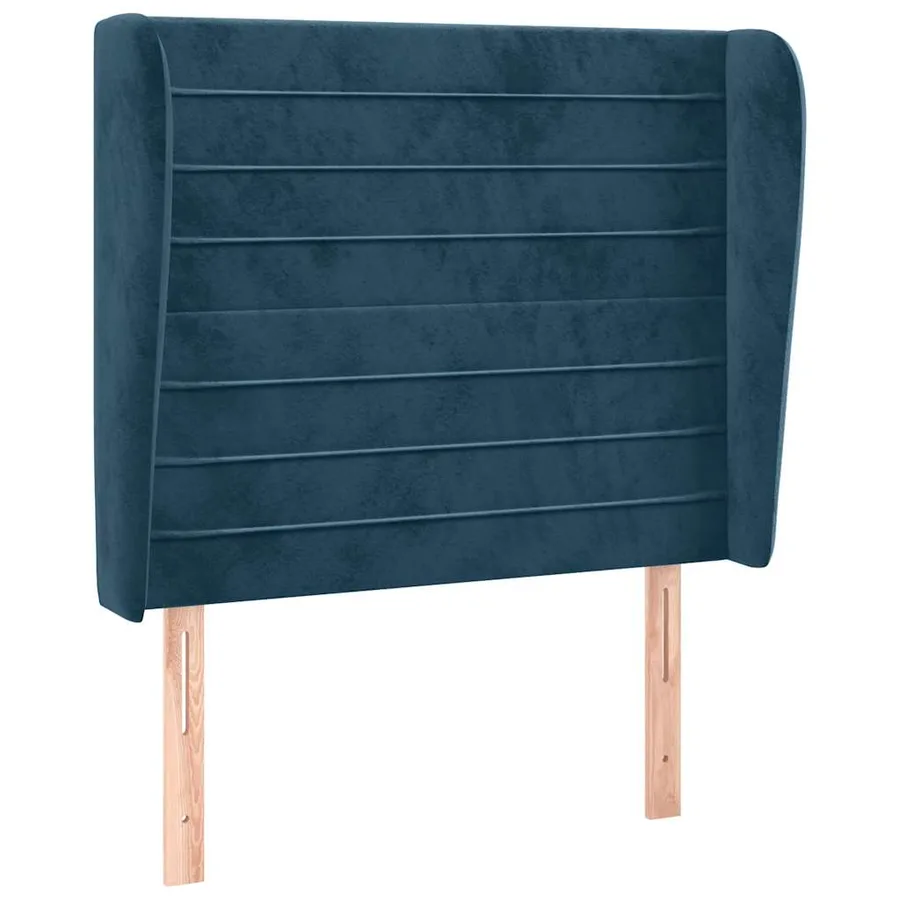 Tête de lit avec oreilles Bleu foncé 83x23x118/128 cm Velours - 2