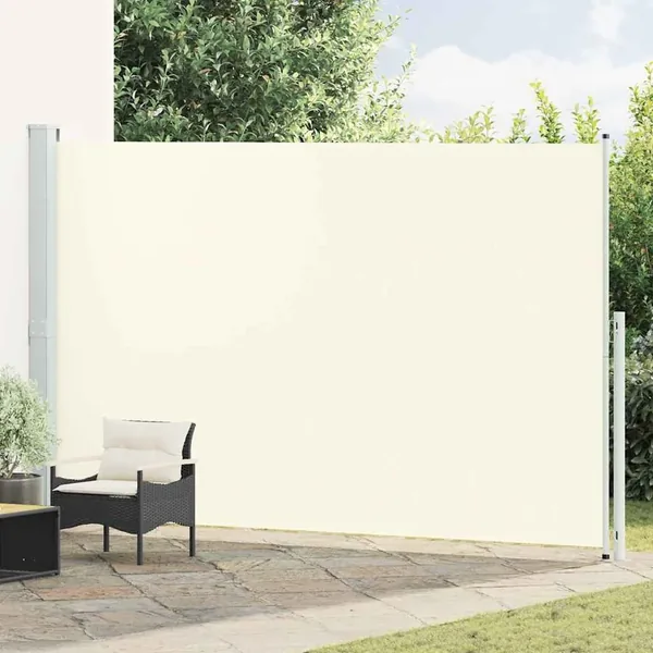Auvent latéral rétractable de patio 220x500 cm Crème